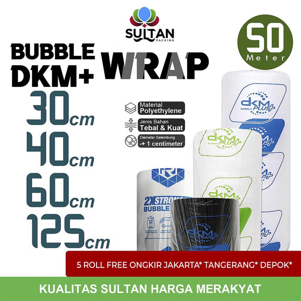 

BubbleWrap DKM PLUS 50cm Plastik Bubble Wrap PREMIUM EKONOMIS TERMURAH / ROLL
