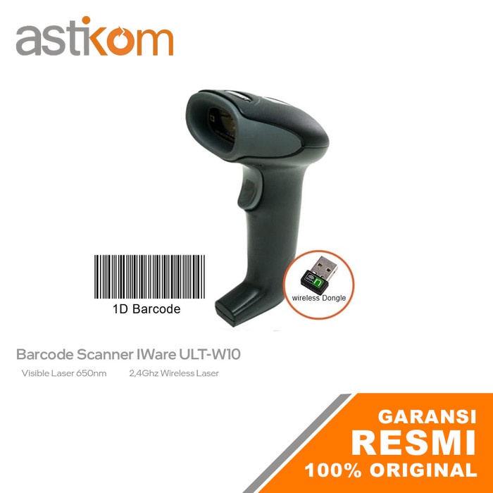 Barcode Scanner IWare 1D ULT-W10 Ultron W10 Scanner Wireless 2.4Ghz