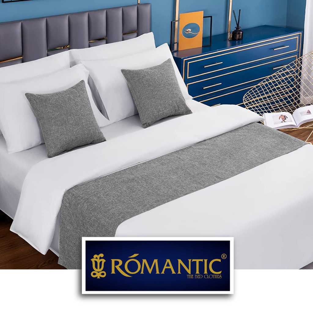 Bed Runner / Selendang kasur Abu Muda by ROMANTIC standard Hotel minimalis