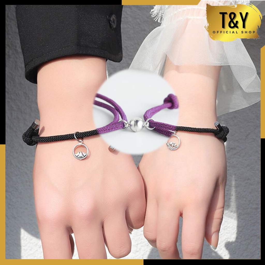 T&amp;Y Gelang Couple Tali Magnet Attract Gelang Persahabatan Lucu Aneka Warna Bracelet Pasangan Wanita Pria