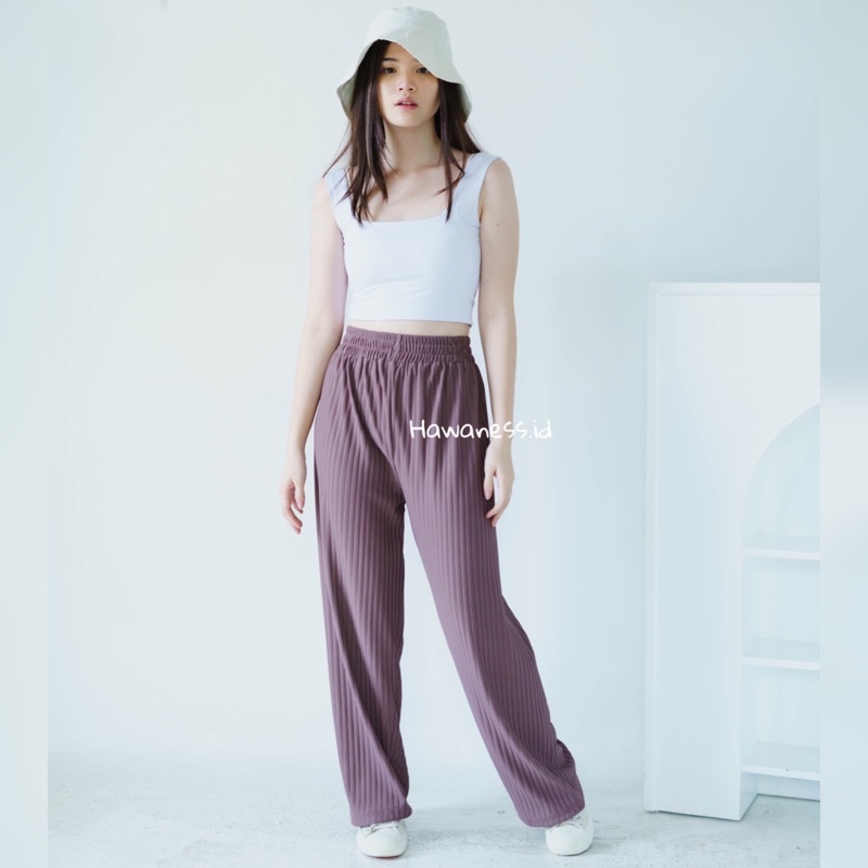 Hornet Pants 785 | Celana Kulot Knit Wanita Tebal - Celana Kulot Highwaist - Cullote Knit Pants
