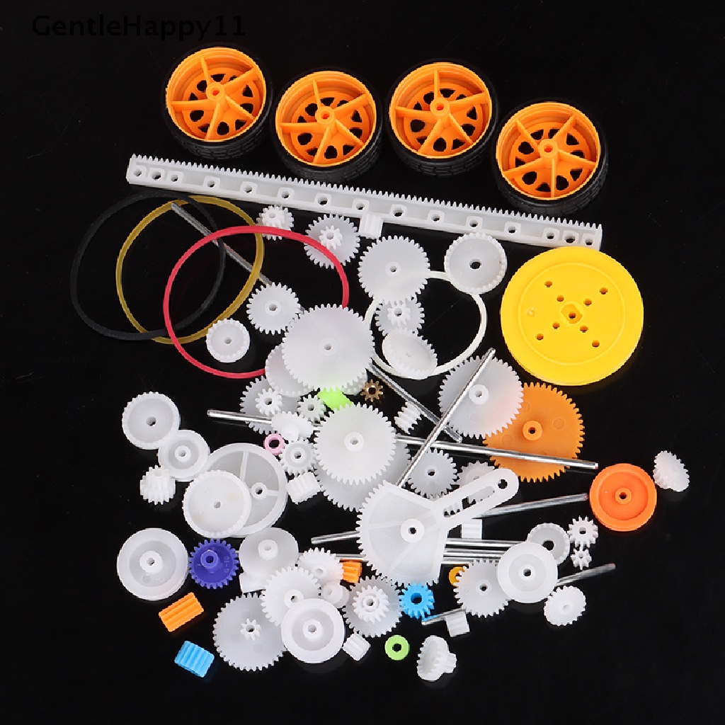 Gentlehappy 78pcs Gearbox Mainan robot motor gear Plastik DIY model Aksesoris id
