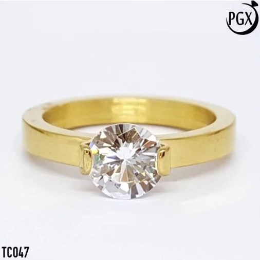 PGX Cincin Titanium Couple Tunangan Aksesoris Fashion Perhiasan Anti Karat - TC070