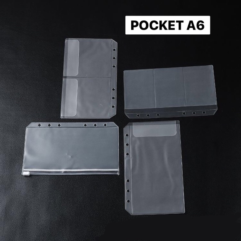 

Pocket Binder Divider Pocket Ziplock Pouch A6