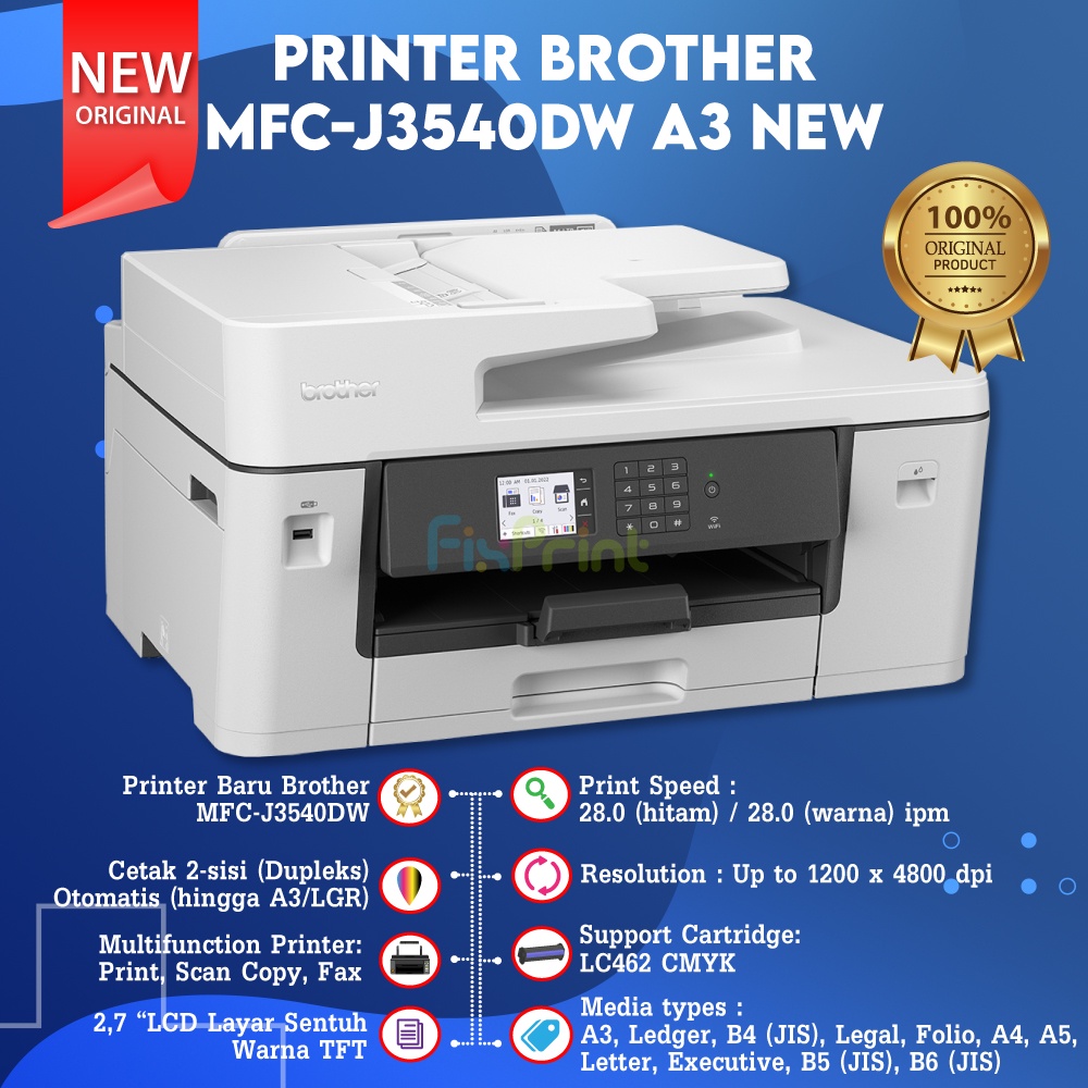 Printer MFCJ3540DW Duplex Wireless Print Scan Copy Fax WIFI A3 Printer