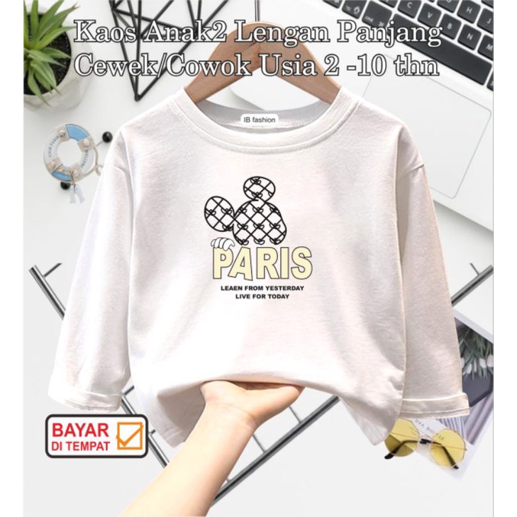 ((IB))KAOS ANAK2 UNISEX PANJANG/PARIS DIGITAL SABLON