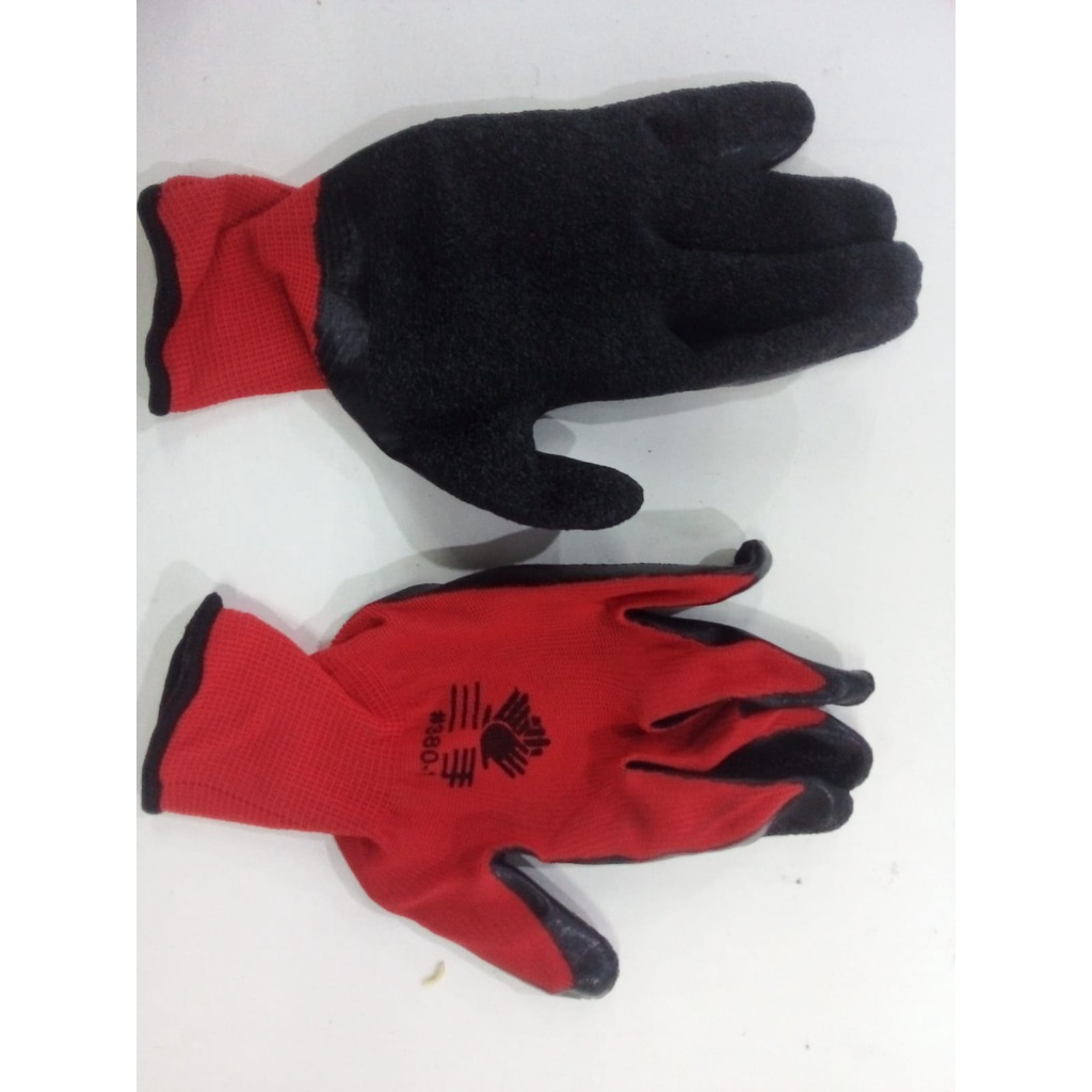 SARUNG TANGAN SAFETY KARET LATEX KASAR KOMBINASI kATUN PREMIUM ANTI SLIP LICIN HIGH QUALITY HAND GLOVES MURMER BERKUALITAS