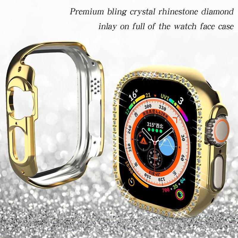 Casing Pelindung Apple Watch Ultra 49mm Bahan PC Aksen Hollow Bumper Ukuran 49mm