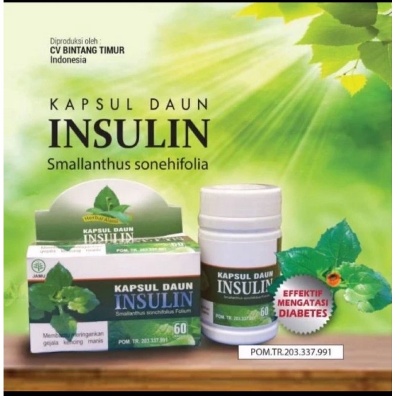 Kapsul Daun Insulin untuk Diabetes 60 kapsul