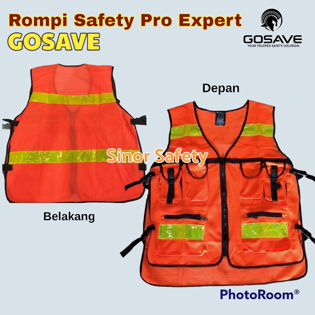 ROMPI SAFETY 6 KANTONG PRO EXPERT SAFETY VEST SCOTLIGHT JARING