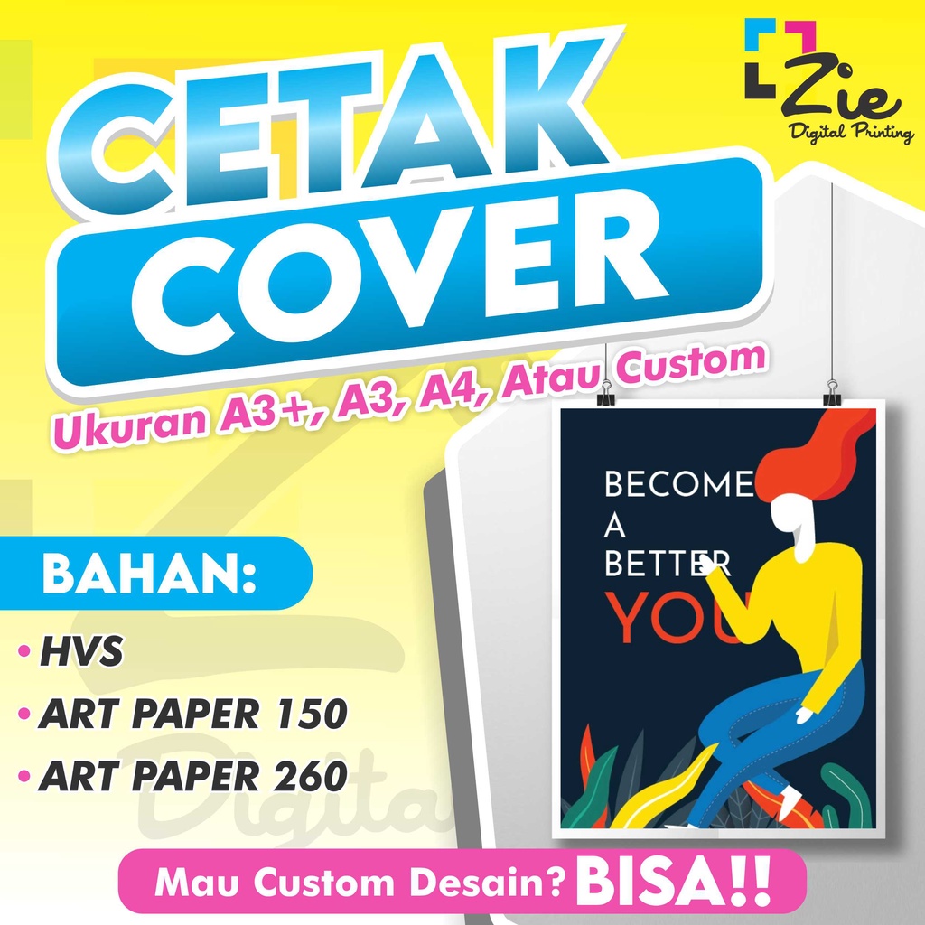 

Print/Cetak Cover A3+, A4 | HVS, Art Paper (150 - 260) | 1 Sisi