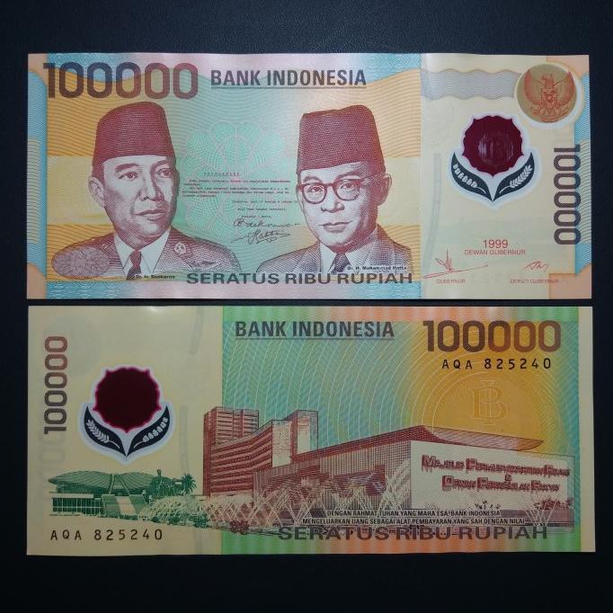 Uang Kuno Plastik Polymer Rp. 100.000 Tahun 1999