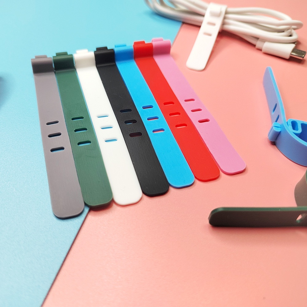 Klip Organizer Kabel Data / Charger / Earphone 3 Lubang Bahan Silikon