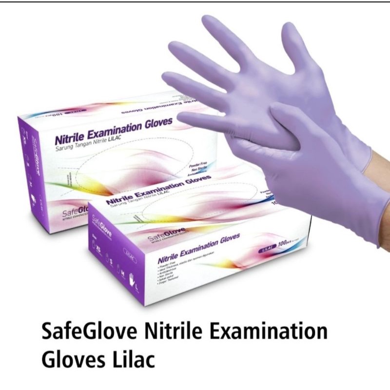 Sarung tangan nitrile / handscoon nitril safeglove isi 100pcs