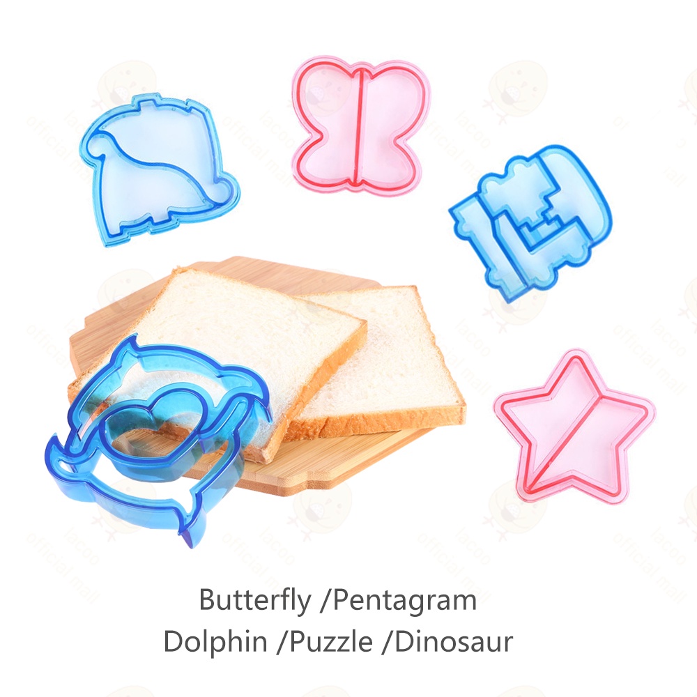 Lacoo Cetakan roti tawar sandwich Cetakan bekal anak Cetakan pemotong roti karakter Sandwich cutter 