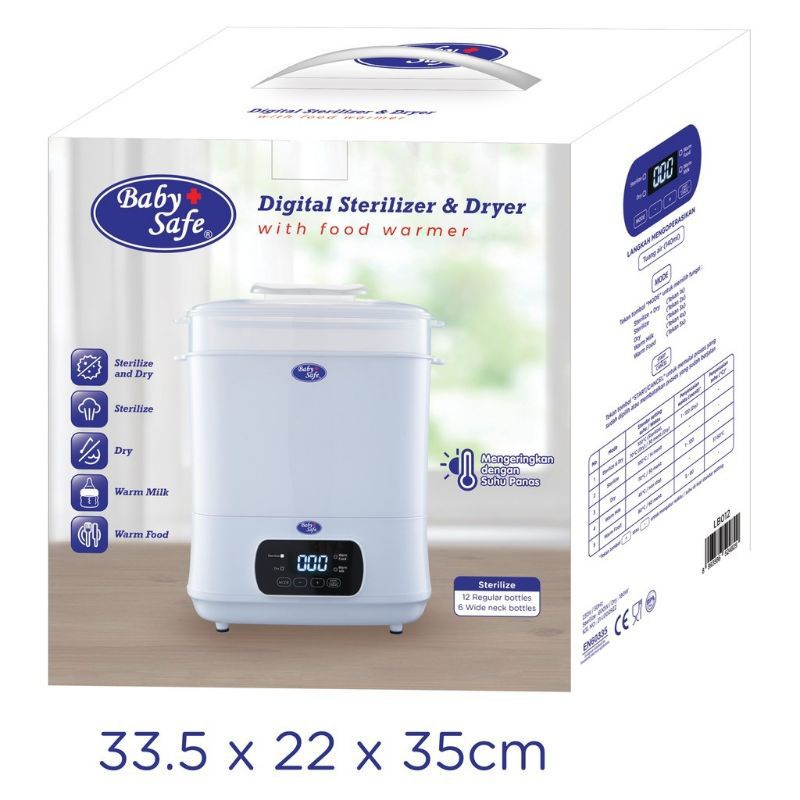 BABY SAFE DIGITAL STERILIZER &amp; DRYER WITH FOOD WARMER