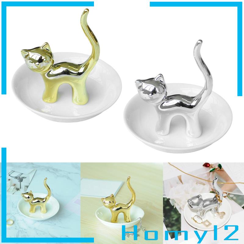 Homyl2 Ornamen Patung Kucing Holder Koleksi Untuk Rumah / Kantor