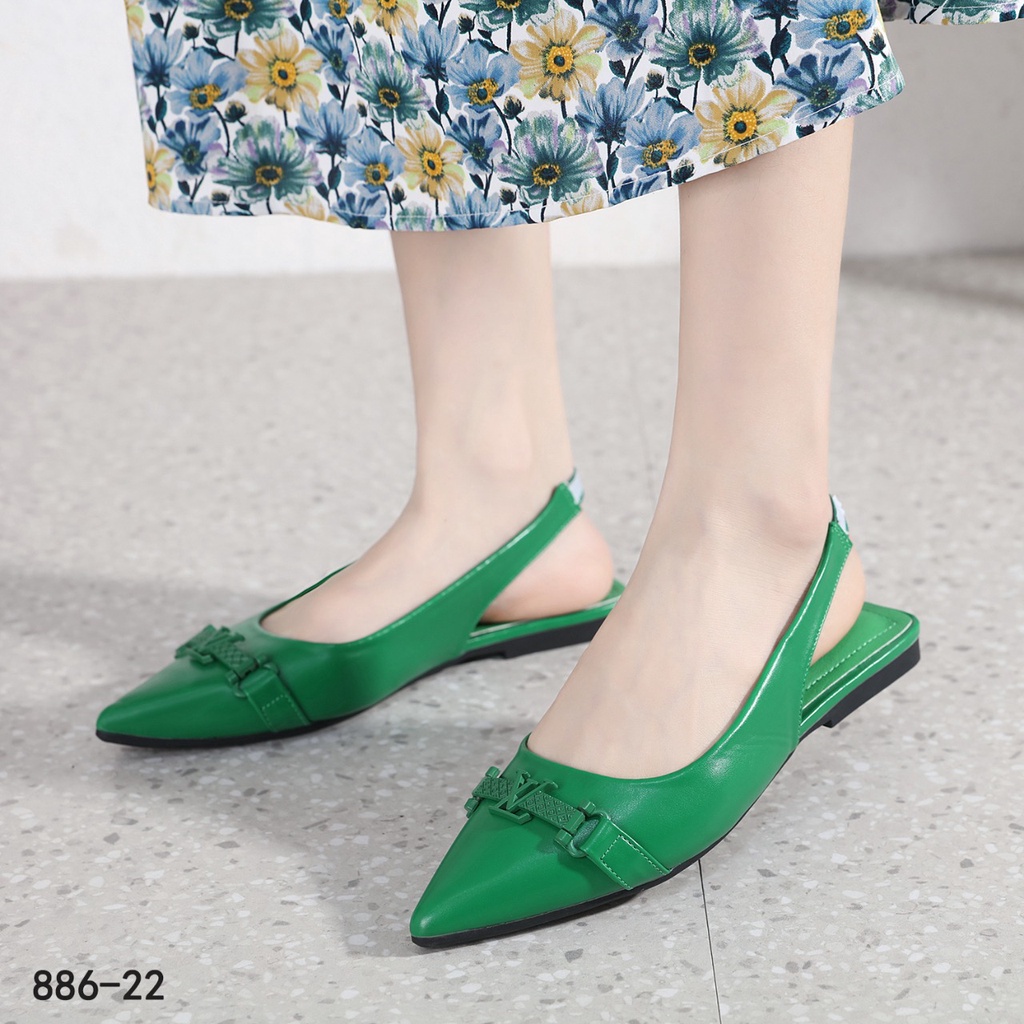 SHOES Leather  Slingback Ballet Flats 886-22