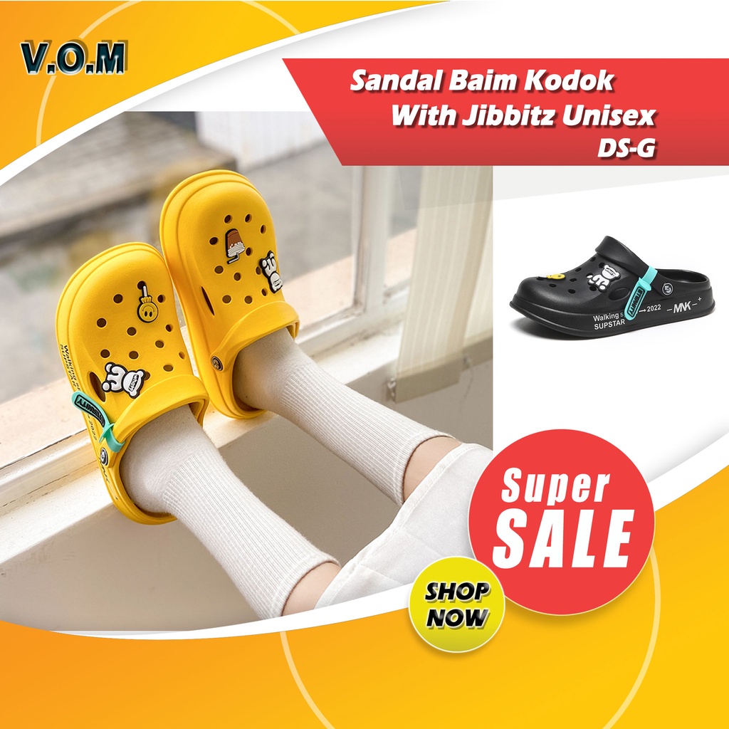 DS-G Sendal / Sandal Baim Kodok With Jibbitz Unisex Dewasa 0842