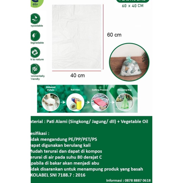 

Kantong Plastik Singkong Polos (Small) / Cassava Bag BIODEGRADABLE