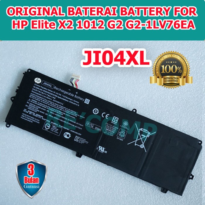 Baterai JI04XL HP Elite X2 1012 G2 G1 G11 G2-1LV76EA HSTNN-UB7E I07C