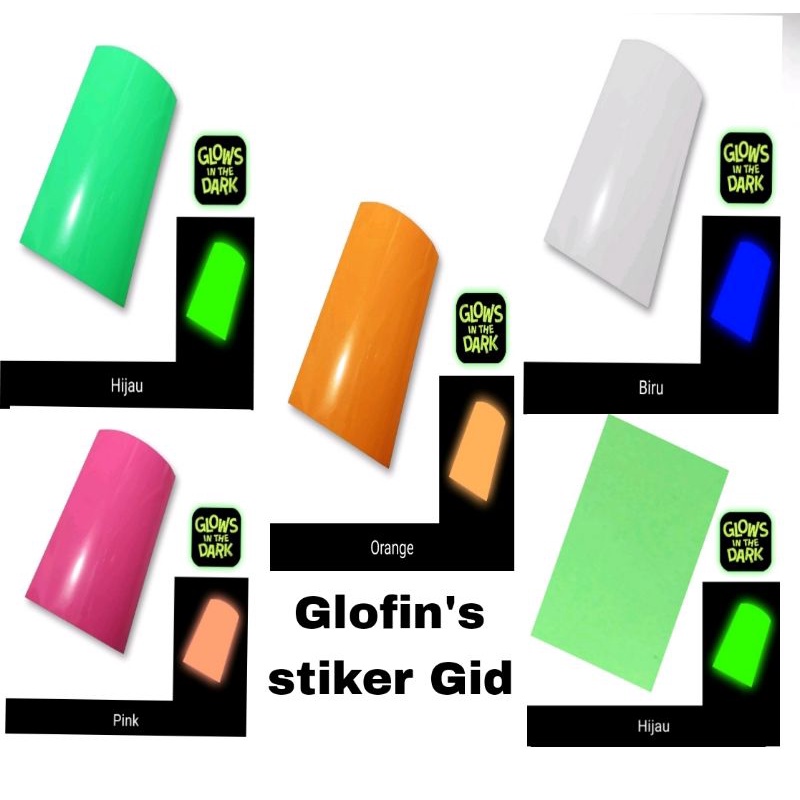 Stiker Fosfor Gid Glow In The Dark Luminous menyala dalam gelap