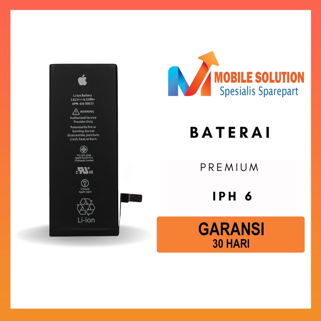 Grosir  Baterai Iphone 6 Premium Garansi 1 Bulan + Packing