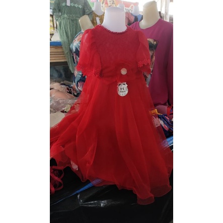 (1pcs) GAUN BROKAT ANAK UMUR 3-4 TAHUN