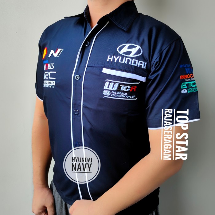 Seragam Driver Baju Kemeja Seragam Otomotif Hyundai N Racing Bordir Komunitas Wrc