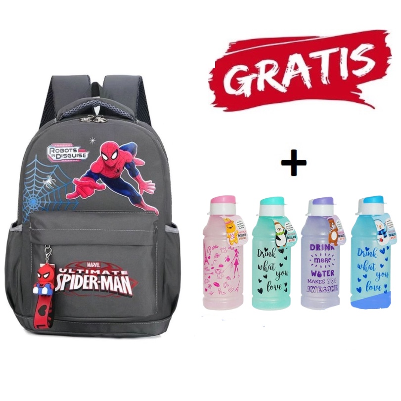 tas sekolah anak laki-laki anak perempuan backpack sekolah anak tk sd smp sma kuliah DISILANG Gratis Botol Minuman