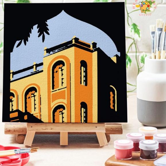 

Paint by number lukisan bangunan city versi 3 canvas 20x20 cm - city05, 15x15cm