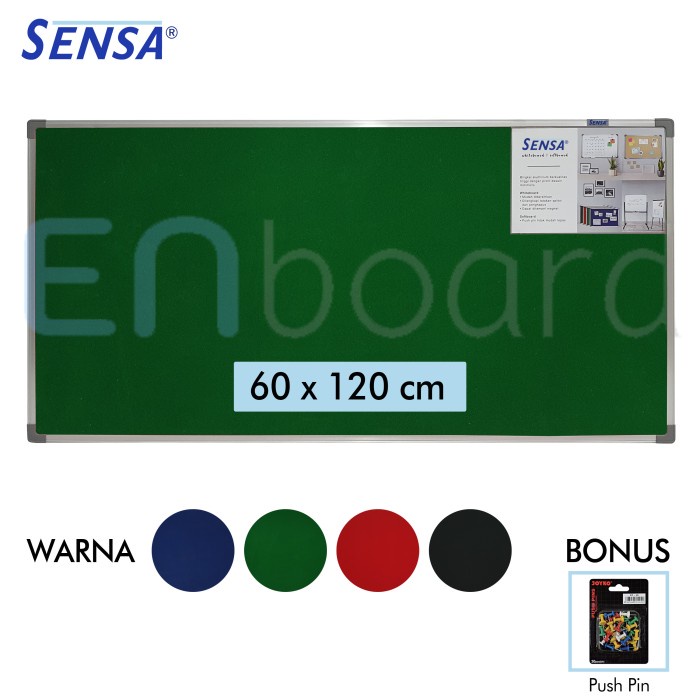 

Papan Tulis Softboard Cork Board / Papan Mading Gantung Bludru Sensa 60 X 120 Cm