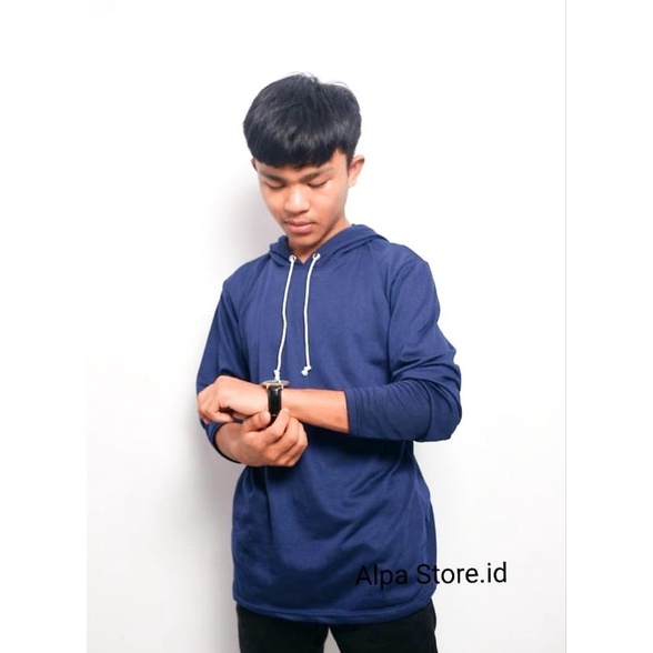 Hoodie Kupluk Lengan panjang POLOS / kaos hoodie pria Distro Ori / kaos hoodie pria lengan Panjang /
