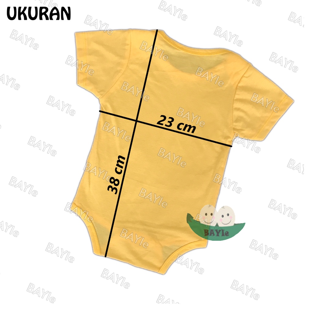 BAYIe - 1 PCS Baju Bayi model Jumper/Jumpsuit/Romper Segitiga Pendek POLOS Bahan Katun new born 0-3 Bulan