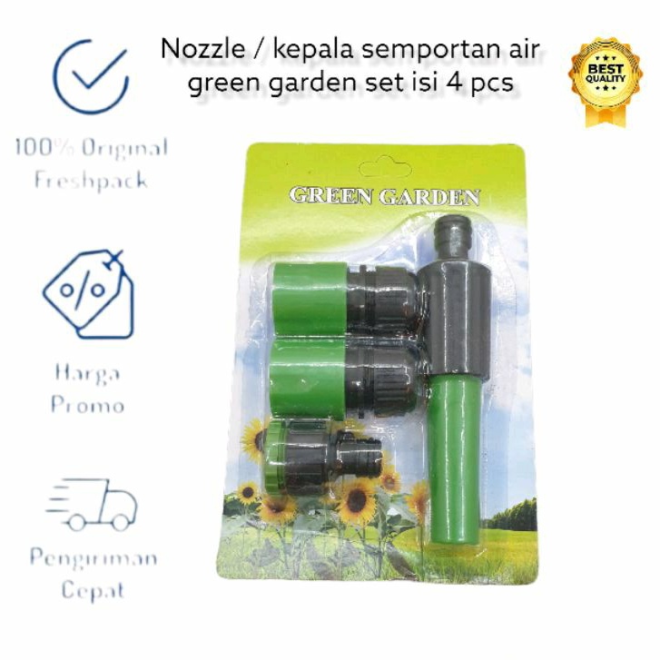 SEMPROTAN AIR GREEN GARDEN 1/2 + SAMBUNGAN SELANG / HOSE NOZZLE SPRAY GUN