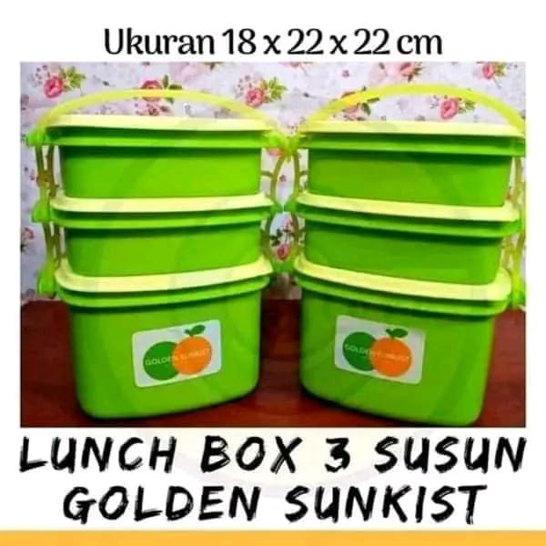 Rantang plastik 3 susun golden sunkist 9022 / rantang 3 susun / Tempat makan rantang 3 susun lunch box