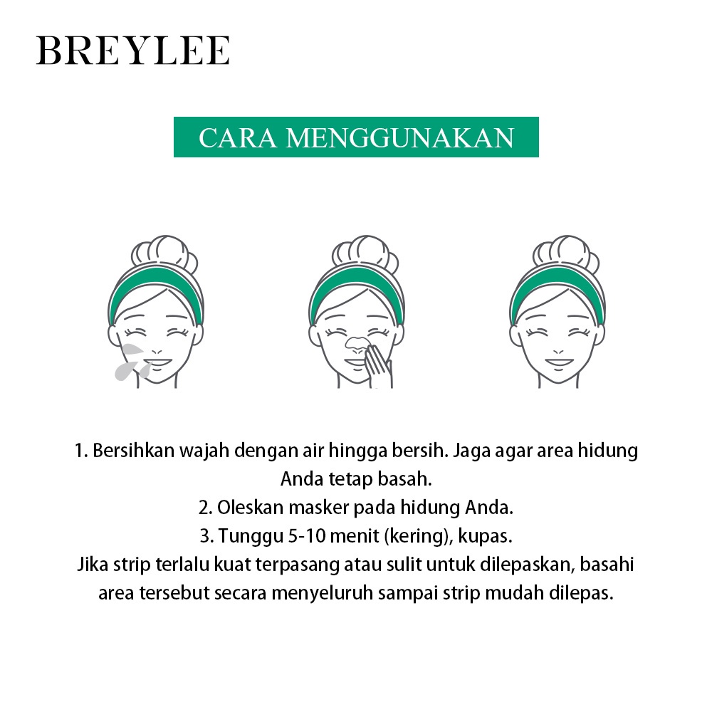 BREYLEE Nose Strip | Tea Tree Blackhead Mask | Penghilang Pencabut Komedo hidung Strips