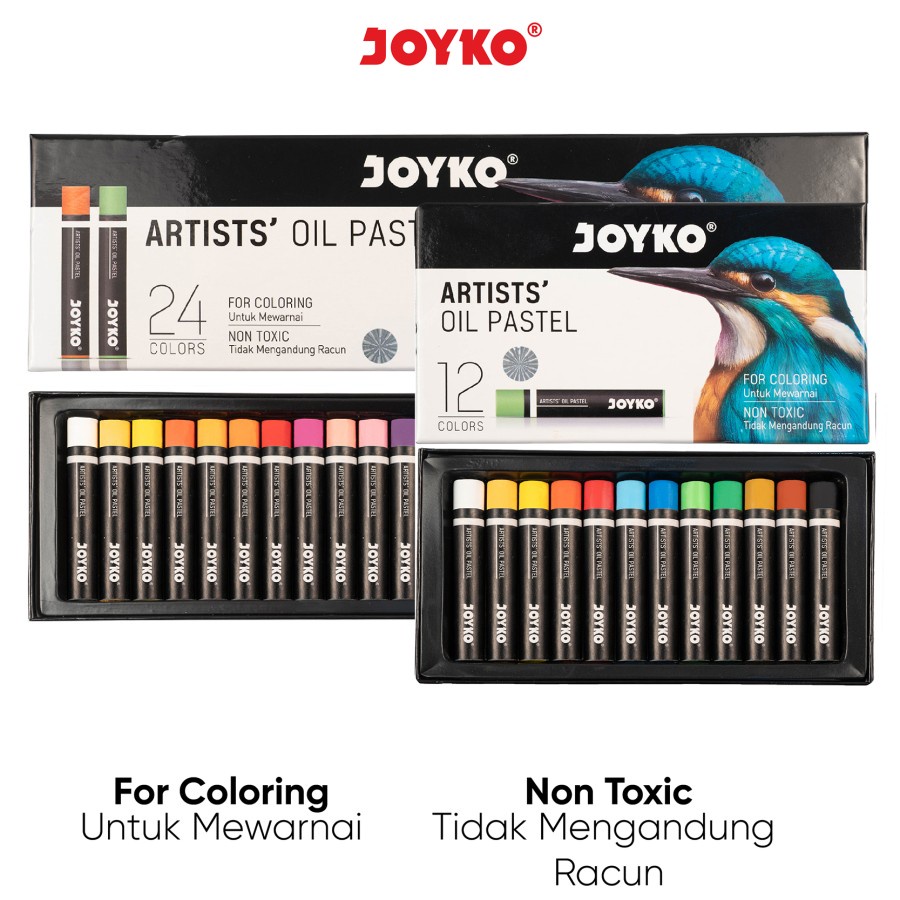 

JOYKO ARTIST OIL PASTELS OP-12ART DA 24 ART | CRAYON MINYAK 12 DAN 24 WARNA NON TOXIC