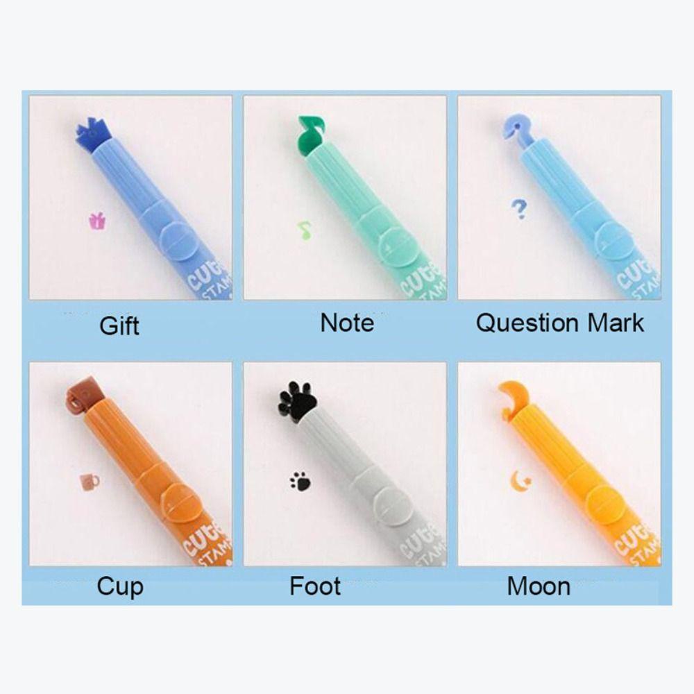 Nanas 6 /12Warna/Set Stamp Pen Perlengkapan Sekolah Alat Tulis DIY Fluorescent Pen Stationery Stabilo Spidol