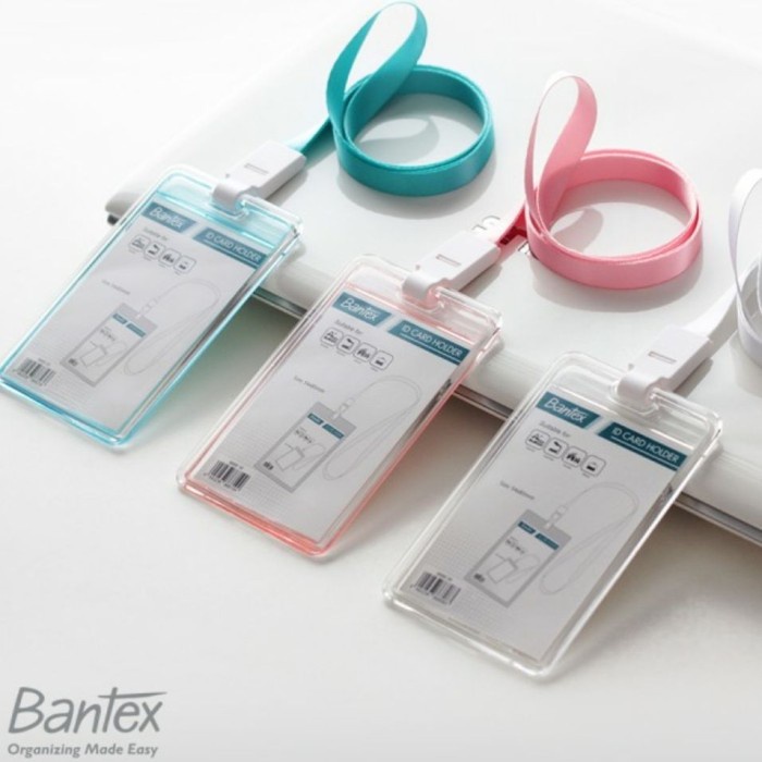 

Id Tag Id Card Case Holder Transparant Color Bantex 8868 Potrait Lanyard