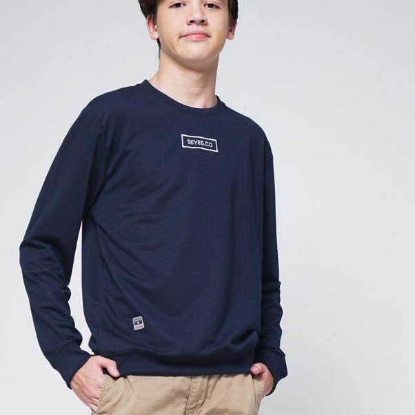SEYES 1139 Sweater Cowok Baju Pria Babyterry Premium - M, Navy
