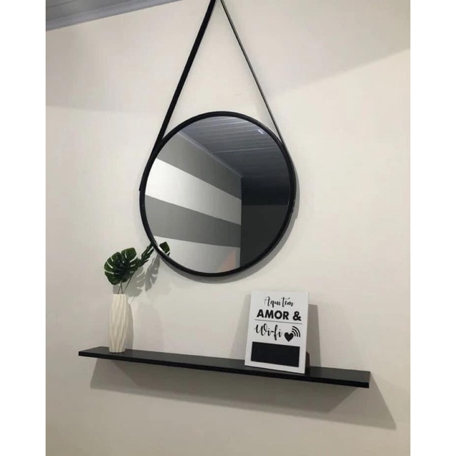 cermin dinding gantung | cermin kayu jati | cermin bulat minimalis