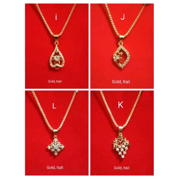 DAC05. Kalung+Liontin xuping wanita berlapis emas dgn mata zircon ukuran 45 cm Itali