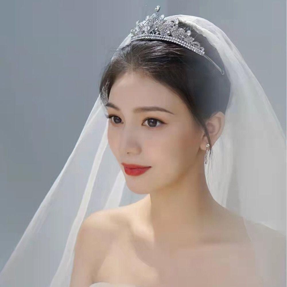 Augustina Mahkota Pengantin Wanita Trendi Temperamen Vintage Pernikahan Berlian Imitasi Alloy Baroque Kristal Gaya Korea Ikat Kepala
