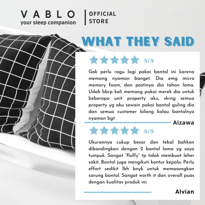 Vablo Valerie bantal micro memory foam - 1pcs ORIGINAL.