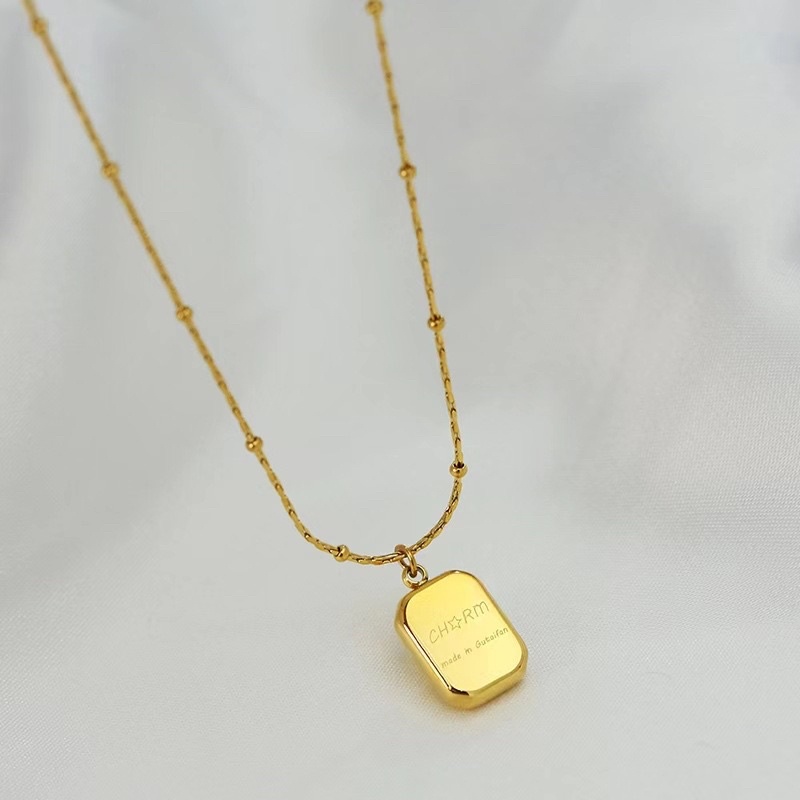 kalung charm jedar cantik titanium asli