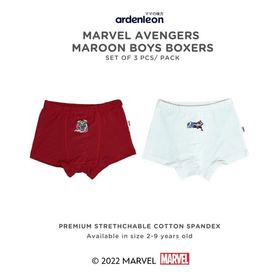 Ardenleon Marvel Avengers Maroon Boys Boxers
