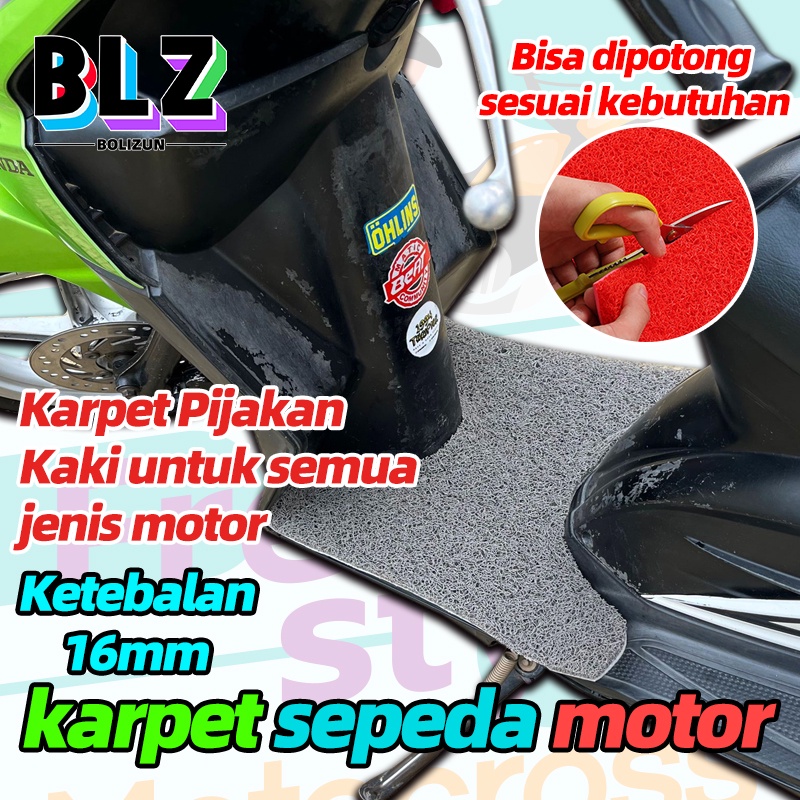 Bolizun Keset Motor Beat Karpet Beat FI Esp Deluxe - Beat Street Beat karbu Karpet Beat Pijakan Kaki untuk semua jenis motor Bisa dipotong sesuai kebutuhan Karpet pedal sepeda motor 40x50cm