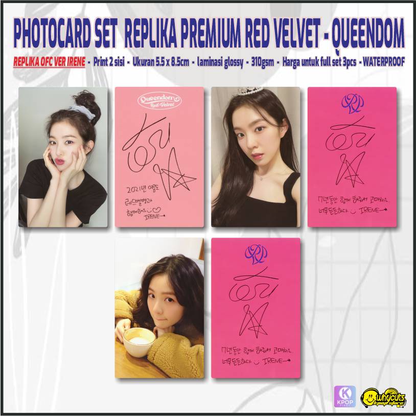 Photocard Set Premium Red Velvet Queendom / Print 2 sisi Full laminasi glossy / Anti air