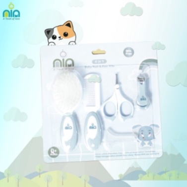 Baby Nail and Hair Kits Gunting Kuku + Sisir Bayi 4in1 NIA Lucu dan Aman